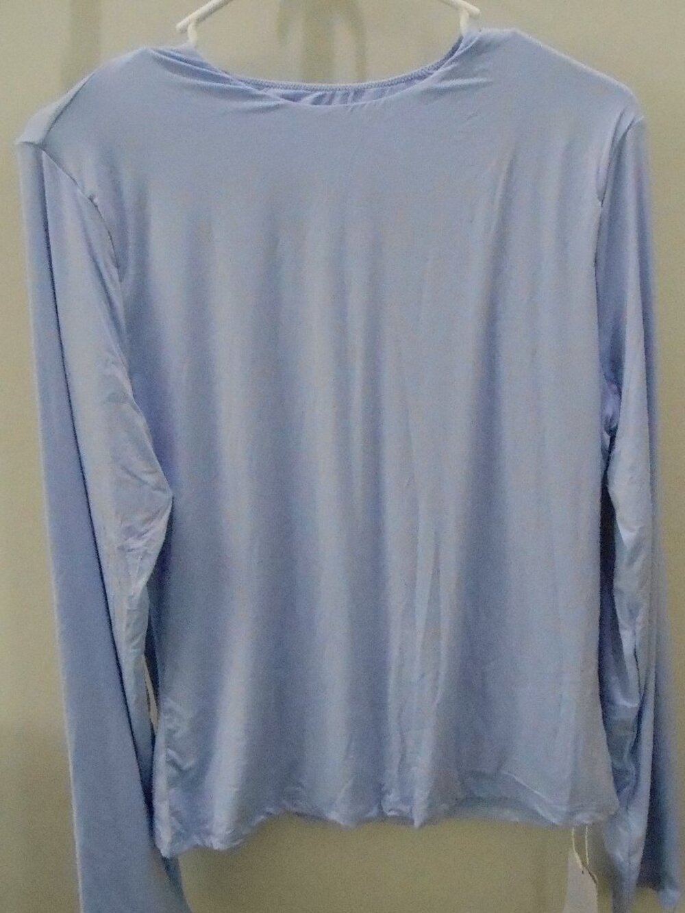 Mangopop Women's Periwinkle Blue Long Sleeve Crew Neck Dbl Lined Shirt Size-XXL